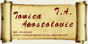 Tomica Apostolović vizit kartica